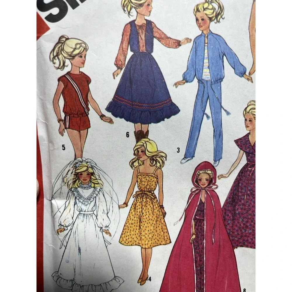 Simplicity 6363 Pattern Doll Clothes Size 11.5 And 12.5 Inch Dolls Like Barbie